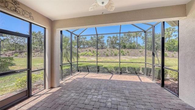 12619 Sorrento Way, Bradenton, FL 34211 - unfurnished sunroom with ceiling fan