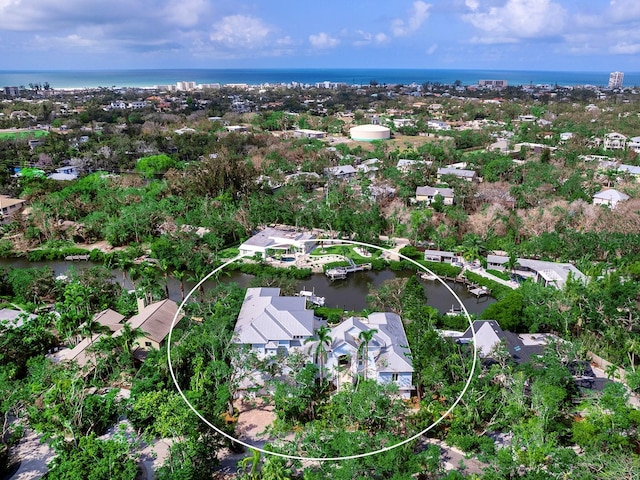 5132 Jungle Plum Rd, Sarasota, FL 34242 - aerial overview of property's location with a nearby body of water and nearby suburban area