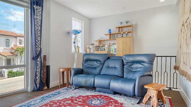 235 Cocoanut Ave Unit 108B, Sarasota, FL 34236 - living area with wood finished floors and baseboards