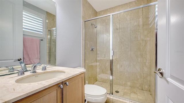 235 Cocoanut Ave Unit 108B, Sarasota, FL 34236 - full bathroom with a shower stall, vanity, and toilet
