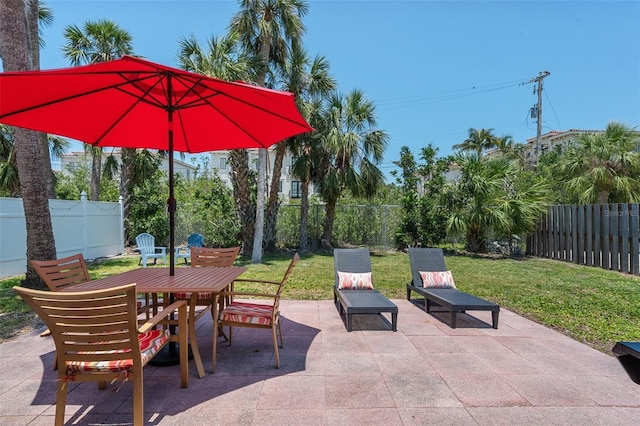 view of patio / terrace featuring outdoor dining area