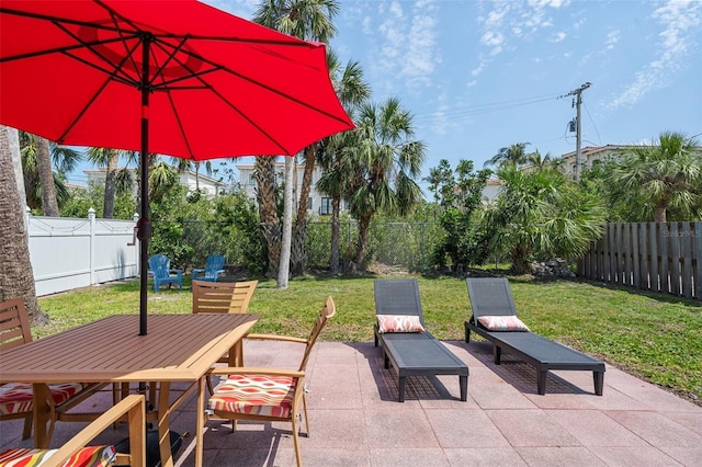 view of patio with outdoor dining space