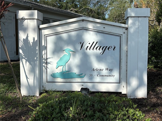 view of community sign