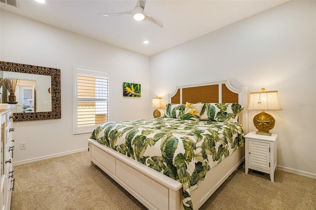 20040 Rookery Dr, Estero, FL 33928 - bedroom with carpet floors, recessed lighting, baseboards, and ceiling fan
