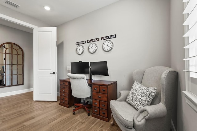 16226 Hidden Oak Loop, Bradenton, FL 34211 - office space with light wood-style flooring, recessed lighting, and baseboards