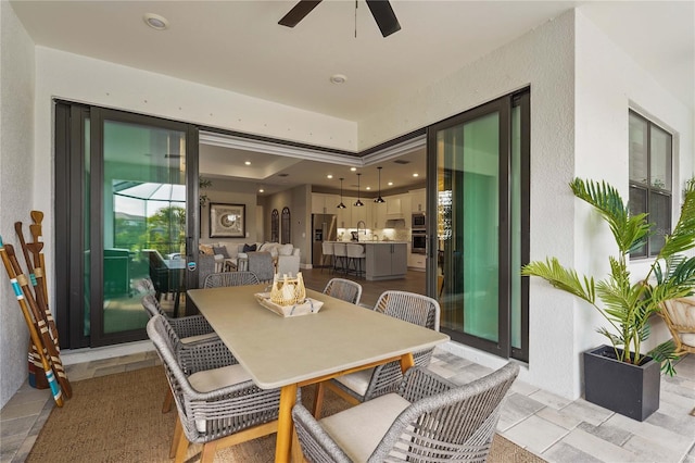 16226 Hidden Oak Loop, Bradenton, FL 34211 - dining space featuring a ceiling fan and recessed lighting