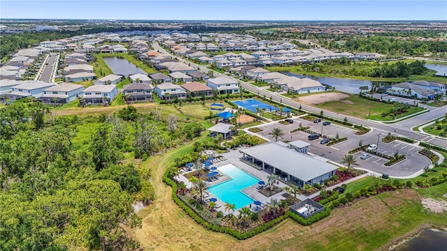 16226 Hidden Oak Loop, Bradenton, FL 34211 - drone / aerial view of a pool and a large body of water
