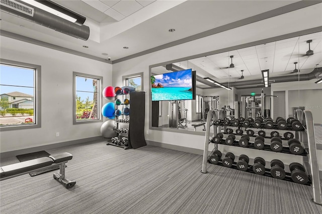 16226 Hidden Oak Loop, Bradenton, FL 34211 - gym with carpet floors and baseboards