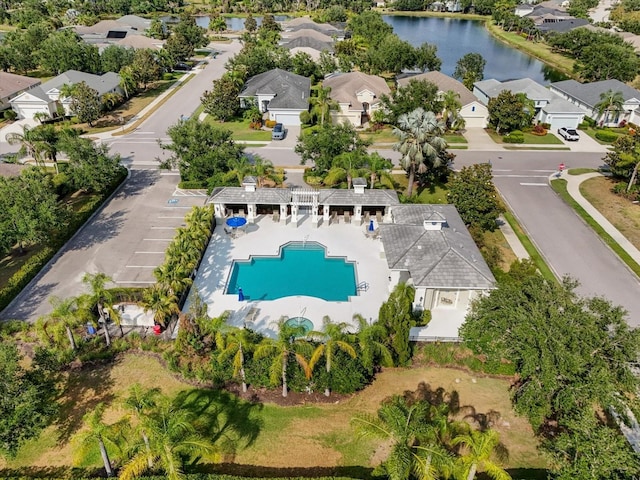 11508 Griffith Park Ter, Bradenton, FL 34211 - aerial perspective of suburban area featuring a pool and a large body of water