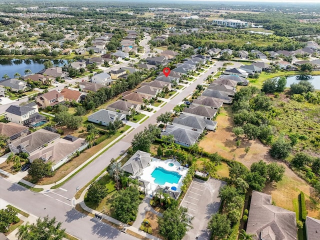 11508 Griffith Park Ter, Bradenton, FL 34211 - aerial overview of property's location featuring a pool area, a large body of water, and nearby suburban area