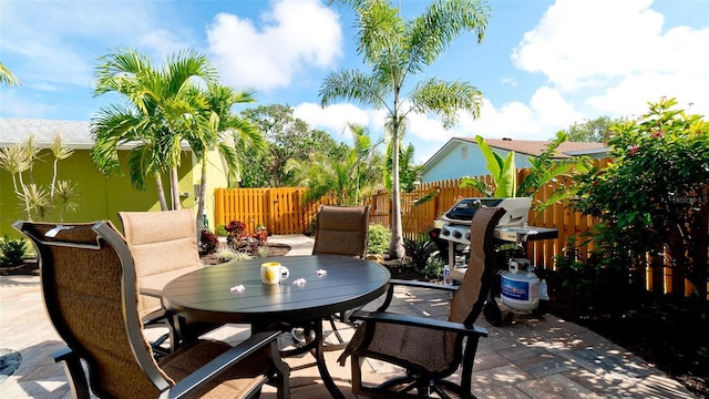 1010 68th St NW, Bradenton, FL 34209 - view of patio / terrace featuring outdoor dining area and fence