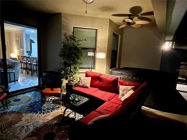 1568 Cordgrass Way, Lakeland, FL 33813 - living area with a ceiling fan