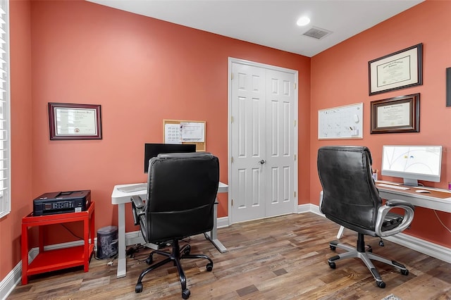 1542 Ormond Ter, Parrish, FL 34219 - office area featuring wood finished floors and baseboards
