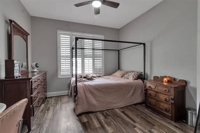 1542 Ormond Ter, Parrish, FL 34219 - bedroom featuring dark wood-type flooring, baseboards, and a ceiling fan