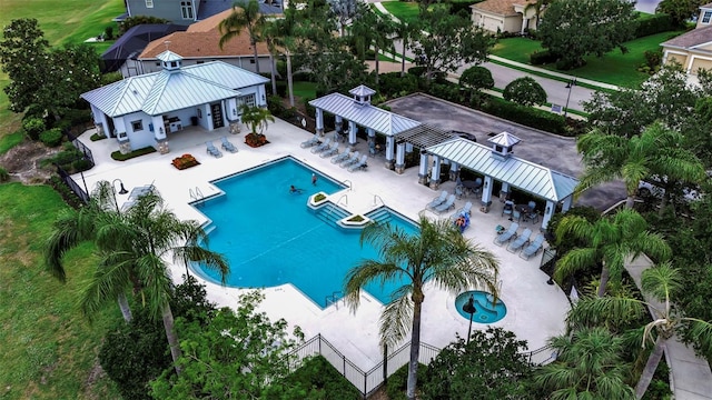 1542 Ormond Ter, Parrish, FL 34219 - view from above of property featuring a pool area