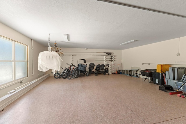 garage with baseboards