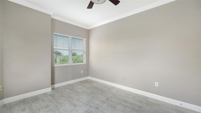 610 Riviera Dunes Way Unit 308, Palmetto, FL 34221 - unfurnished room with ornamental molding, a ceiling fan, and baseboards