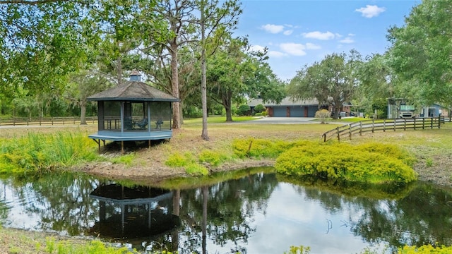 140 Cowpen Ln, Sarasota, FL 34240 - water view with fence and a gazebo