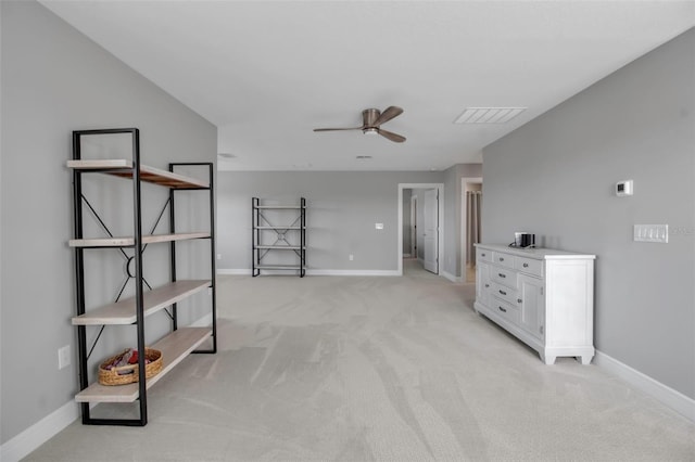 10414 Spring Tide Way, Parrish, FL 34219 - interior space with ceiling fan, baseboards, and light colored carpet