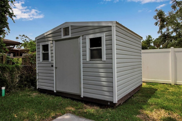 view of shed
