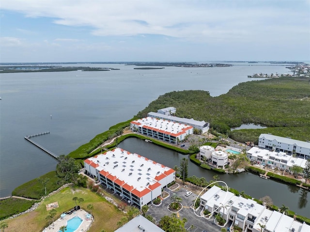 aerial view of a large body of water
