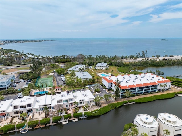 drone / aerial view of a nearby body of water