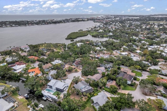 1809 Buccaneer Ter, Sarasota, FL 34231 - aerial view of property and surrounding area featuring a nearby body of water and nearby suburban area
