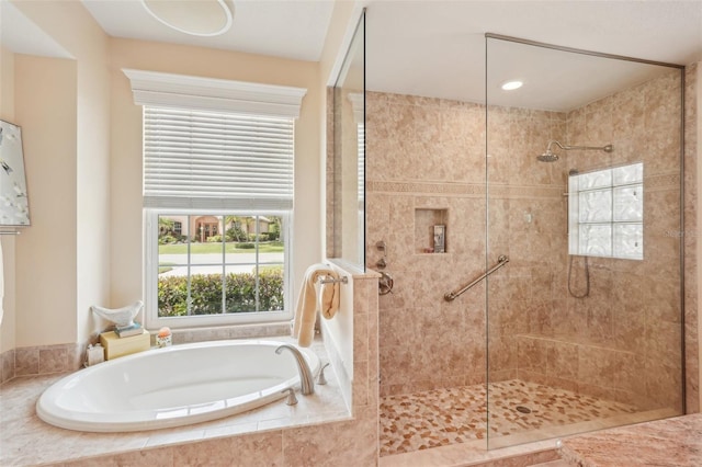 431 Fieldstone Dr, Venice, FL 34292 - full bathroom featuring tiled shower and a bath