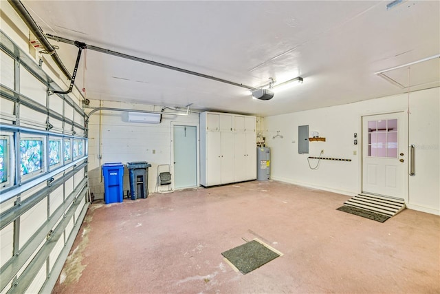 2607 Lancaster Dr Unit 35, Sun City Center, FL 33573 - garage featuring electric water heater, electric panel, and a garage door opener