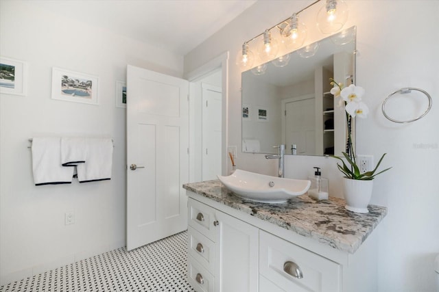 1841 Datura St, Sarasota, FL 34239 - bathroom featuring tile patterned floors and vanity