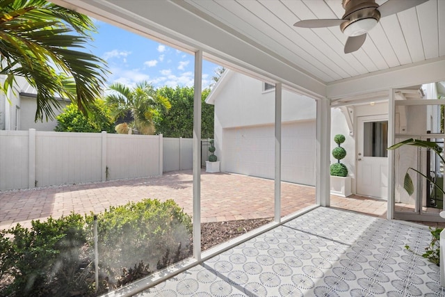 1841 Datura St, Sarasota, FL 34239 - unfurnished sunroom featuring ceiling fan and plenty of natural light