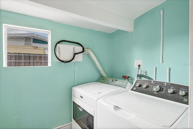 laundry room with washing machine and dryer