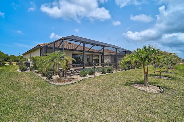 20542 Trattoria Loop, Venice, FL 34293 - rear view of house with a yard and a lanai
