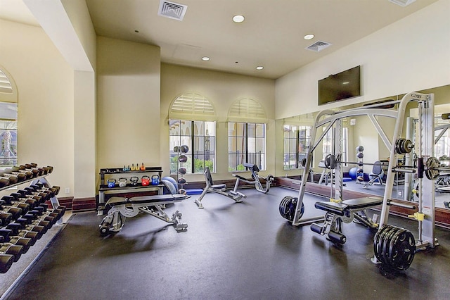20542 Trattoria Loop, Venice, FL 34293 - gym featuring recessed lighting, plenty of natural light, and baseboards