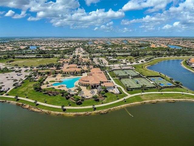 20542 Trattoria Loop, Venice, FL 34293 - drone / aerial view of a large body of water and a pool area