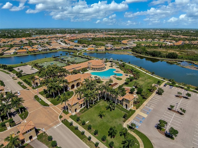 20542 Trattoria Loop, Venice, FL 34293 - aerial view of property's location with a nearby body of water, nearby suburban area, and a pool