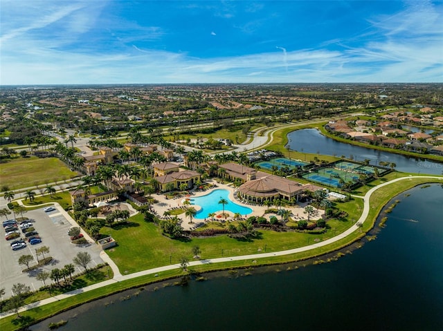 20542 Trattoria Loop, Venice, FL 34293 - aerial view of residential area featuring a nearby body of water and a pool