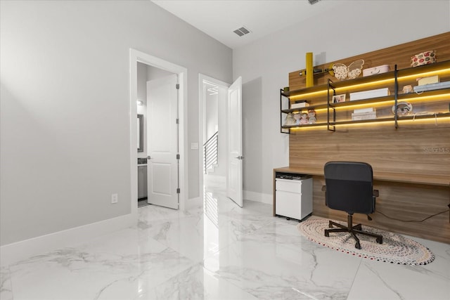1521 Chestnut Ave, Winter Park, FL 32789 - office featuring baseboards and marble tiled flooring