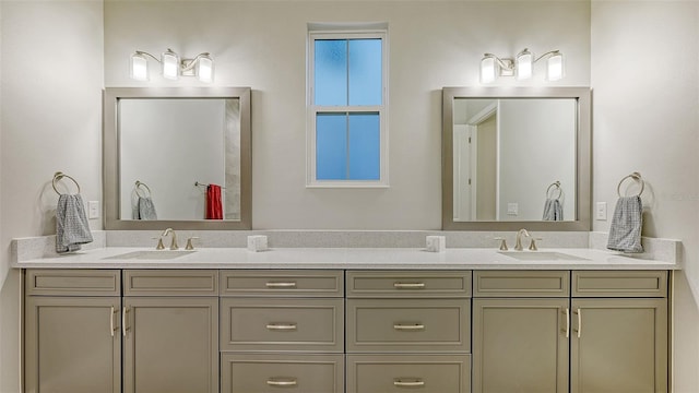 full bathroom with double vanity