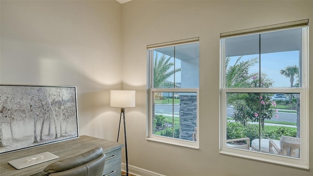 office featuring healthy amount of natural light and baseboards