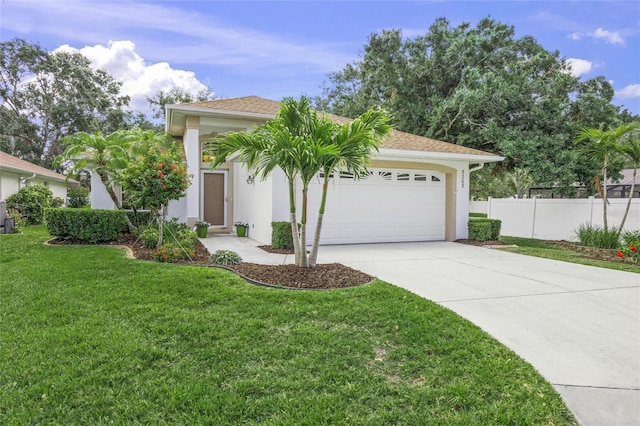3263 Woodberry Ln Lot 15, Sarasota, FL 34231 - view of front facade with concrete driveway, a garage, and stucco siding