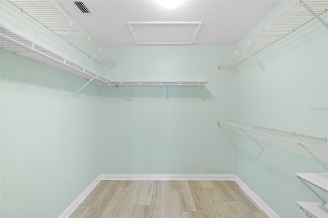 3263 Woodberry Ln Lot 15, Sarasota, FL 34231 - walk in closet featuring light wood finished floors and attic access