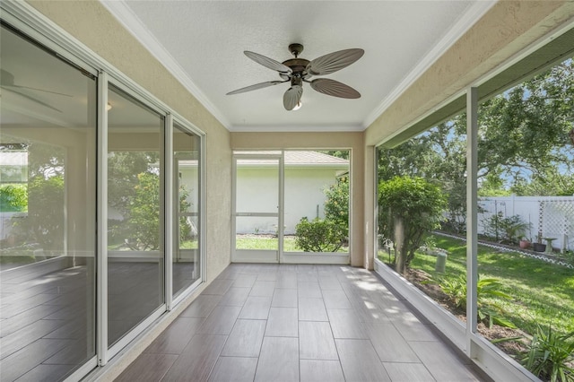 3263 Woodberry Ln Lot 15, Sarasota, FL 34231 - unfurnished sunroom with a ceiling fan