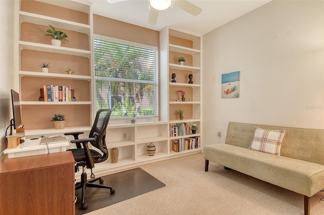 4322 Reflections Pkwy, Sarasota, FL 34233 - office area with carpet floors and a ceiling fan