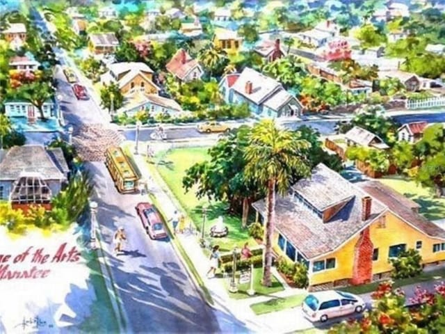 aerial view of residential area