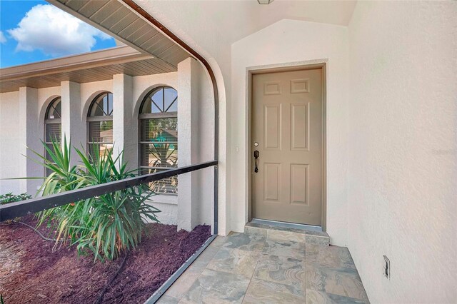 3510 Shawn St, Punta Gorda, FL 33980 - view of exterior entry featuring stucco siding