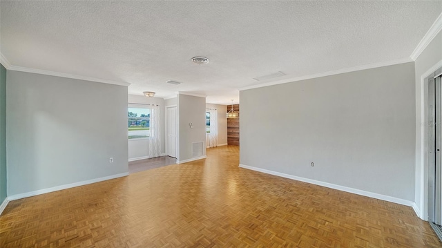 5706 10th Avenue Dr W, Bradenton, FL 34209 - empty room with a textured ceiling, baseboards, and crown molding