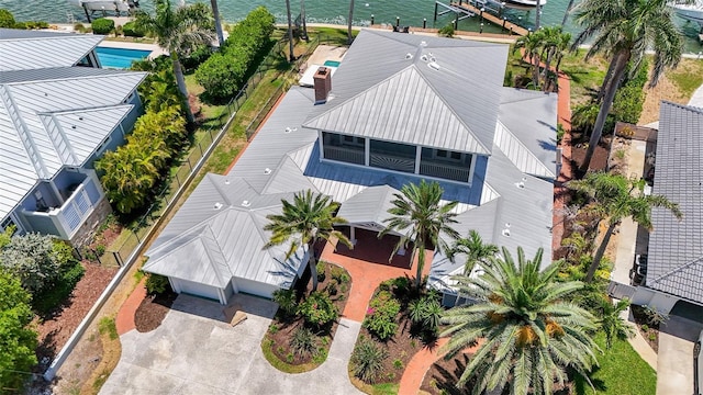 878 Freeling Dr, Sarasota, FL 34242 - view from above of property with a nearby body of water and a pool