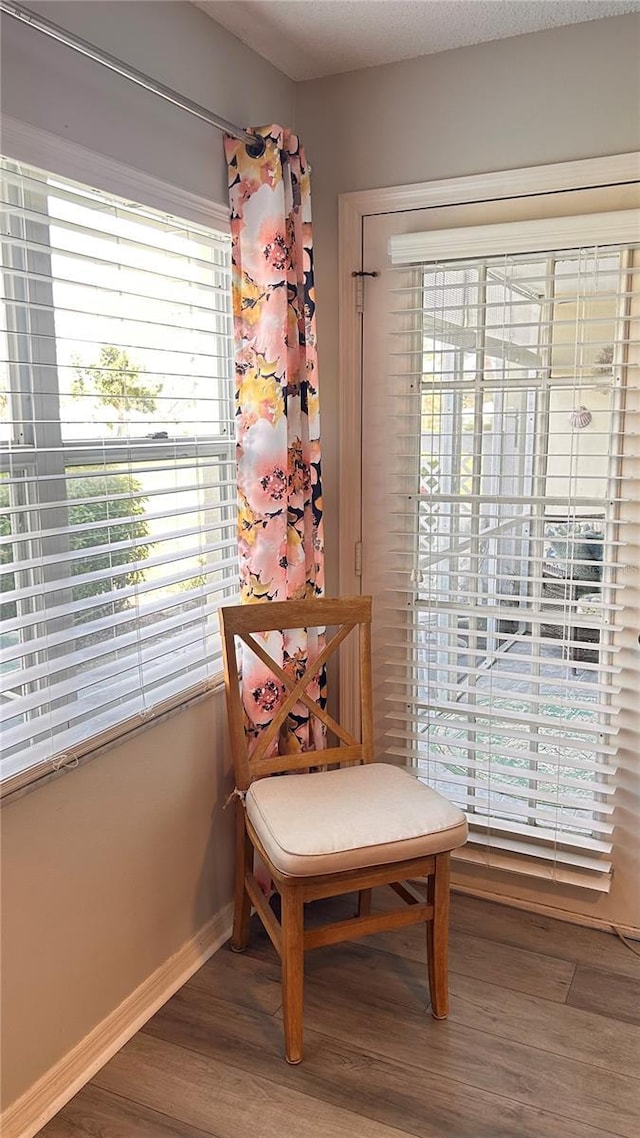 433 Cerromar Ln Unit 331, Venice, FL 34293 - living area featuring wood finished floors, baseboards, and healthy amount of natural light