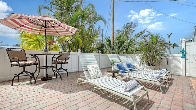 view of patio with a fenced backyard